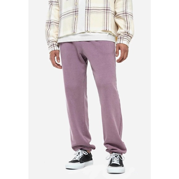 John Elliott Men's Interval French Terry Jogger Sweatpants in Washed Bordeaux - Picture 2 of 8